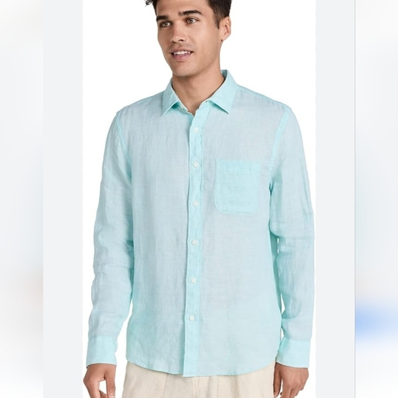 Liz Claiborne Other - Liz Claiborne 100% Linen Minty Green Aqua Long Sleeve Men's Shirt Size S NWT